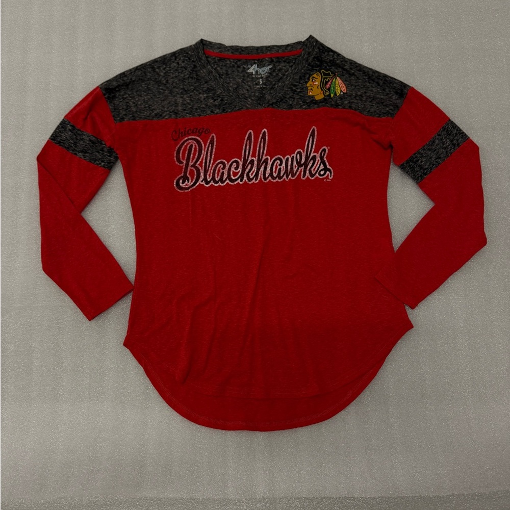 NWOT Chicago Blackhawks Women Red Long Sleeve Shirt - Picture 4 of 6
